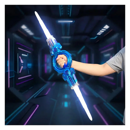 Fire Spiral Sword Double-Edged Rotating LED Lightsaber Toy with Colorful Lights (Assorted Colours)