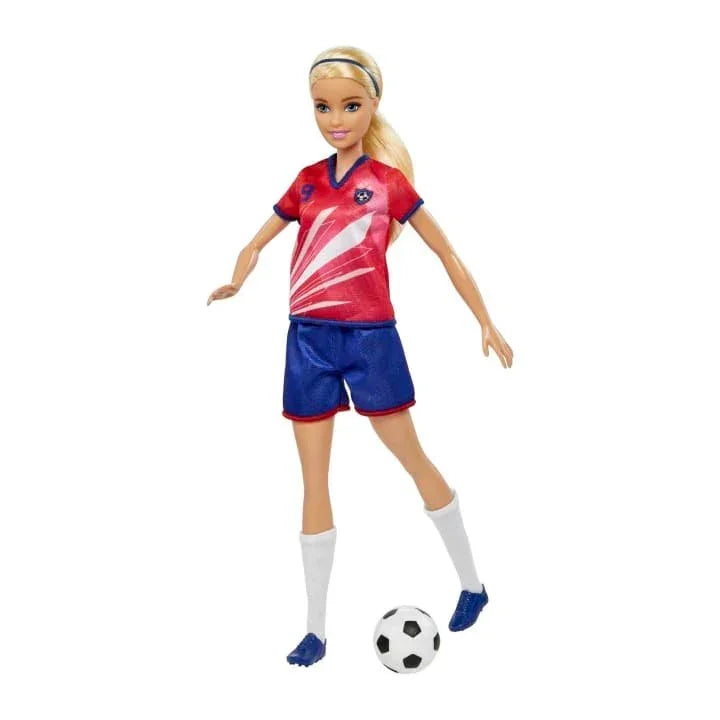 Barbie Soccer Doll: Blonde with #9 Uniform, Soccer Ball, Cleats, Socks - Perfect for Ages 3 &amp; Up" - Jaiman Toys