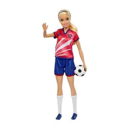 Barbie Soccer Doll: Blonde with #9 Uniform, Soccer Ball, Cleats, Socks - Perfect for Ages 3 &amp; Up" - Jaiman Toys