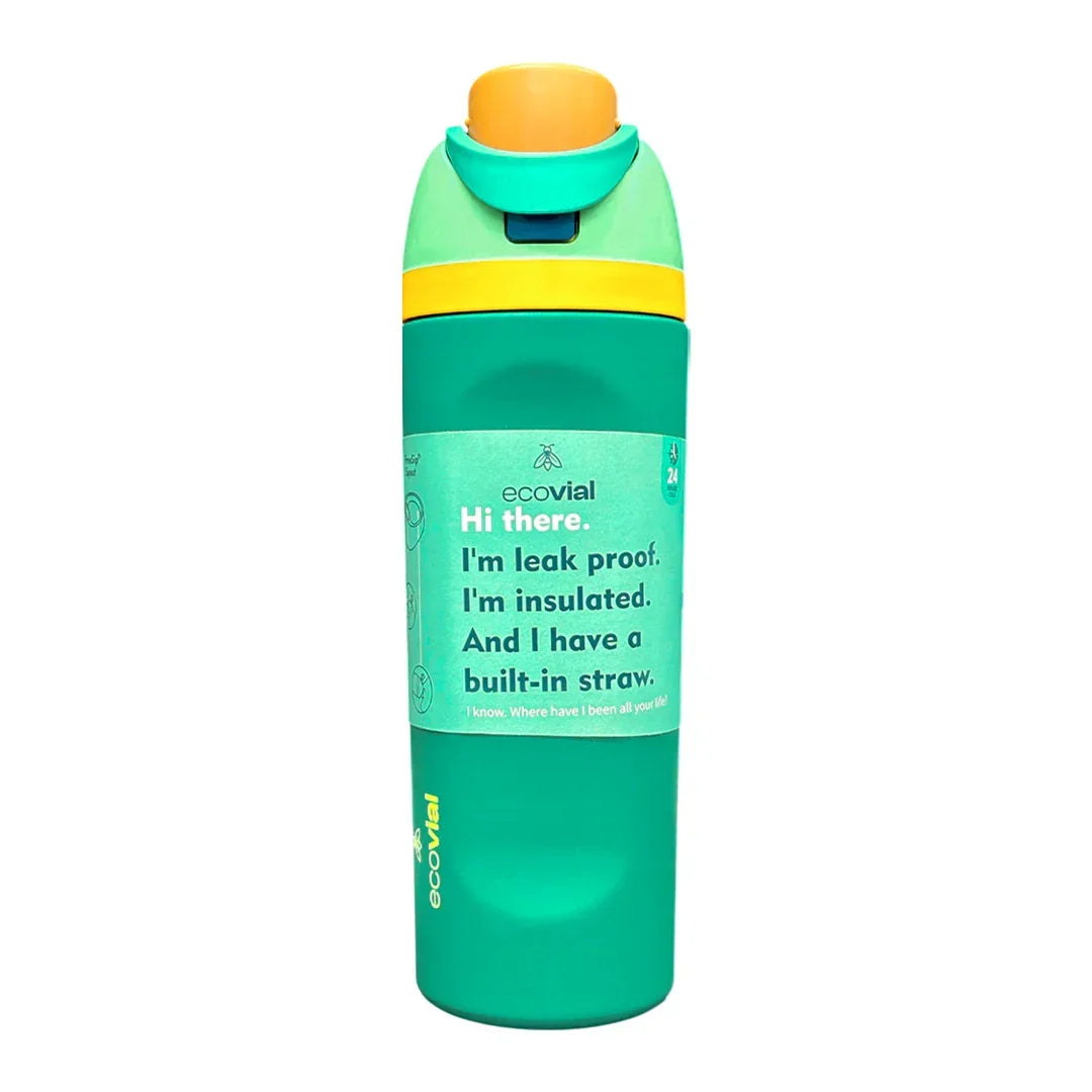 Ecovial 19 OZ - Vacuum Bottle Sip n Swig 570 ML (Green) - Jaiman Toys