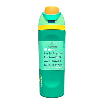 Ecovial 19 OZ - Vacuum Bottle Sip n Swig 570 ML (Green) - Jaiman Toys