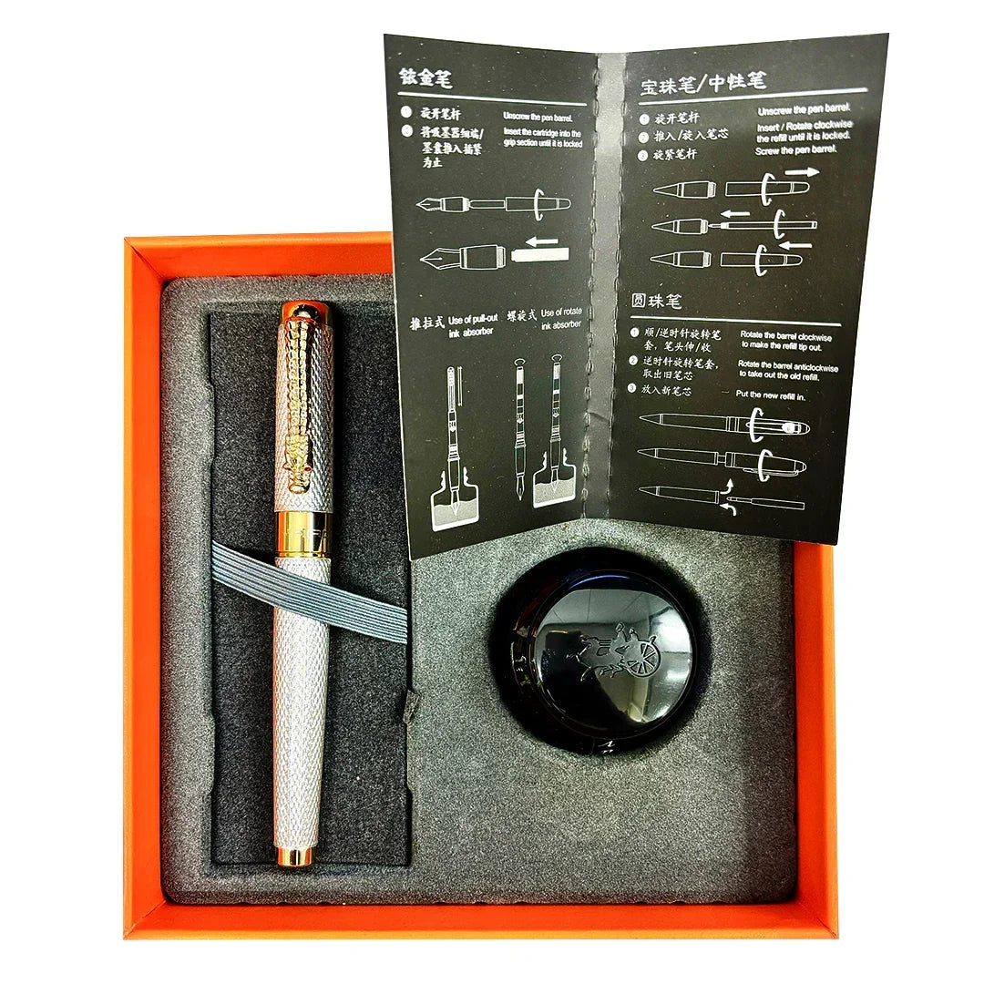 Jinhao 1200 Golden Dragon Fountain Pen for business or gift giving Luxury pen - Jaiman Toys