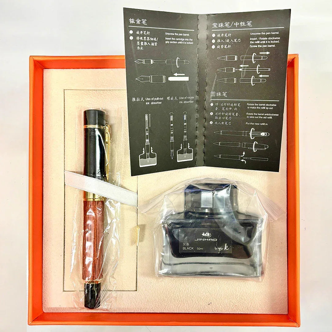 Jinhao 650 series Fountain Wooden Barrel Pen for business or gift giving Luxury pen - Jaiman Toys