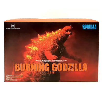 Burning Godzilla 2019 collectible action figure box with fiery Godzilla illustration
