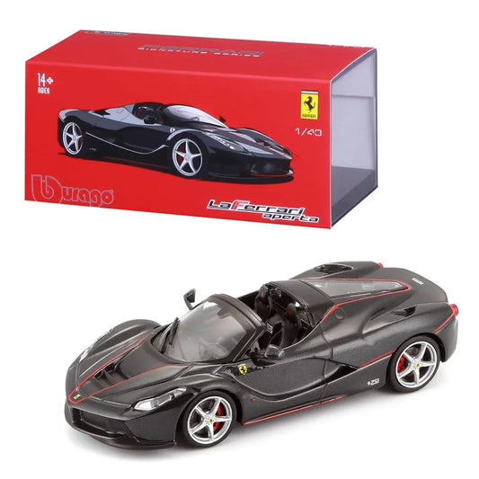 Bburago - 1/43 Scale Model La Ferrari aperta- Signature Series Sports Car Model (Black) Age 14+ - Jaiman Toys
