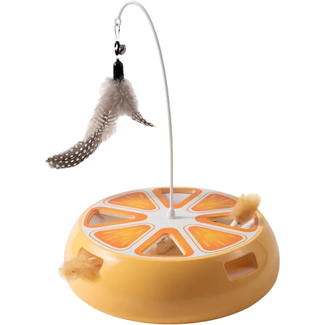 Smart Magic Spinning Pet Toy – Automatic Interactive Cat Toy with Rotating Feathers, Replaceable Heads & Silent Electric Drive